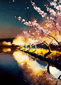 Beautiful night cherry blossoms#229