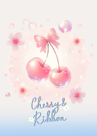 CHERRY & RIBBON (Sky Blue)