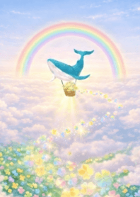 Flying whale carrying happiness 10