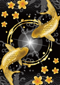 【超金運上昇】金円を描く黄金の昇り鯉