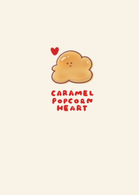 simple caramel popcorn heart beige
