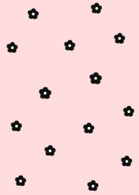 flower pattern -black rosepink-