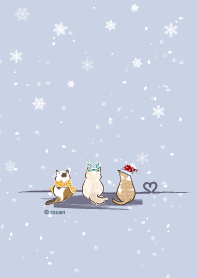 Three cats_Cat back (Merry Christmas)