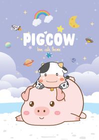 หมูอ้วน&วัวน้อย ริมทะเล สีม่วง