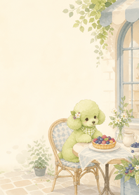 Lime Poodle Berry Tart Window
