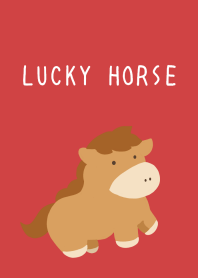 LUCKY HORSE THEME/RED/BEIGE