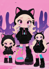 A girl in a black cat's body