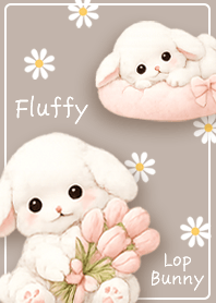 Fluffy Cute Lop Bunny brown