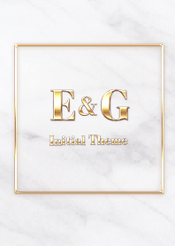 【 E&G 】Initial Theme Gold - ホワイト