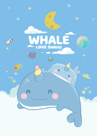 Whale Unicorn Chic Cloud Sea Blue