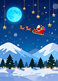 Santa Snowy Night