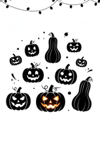 Monochrome Pumpkins Lit for Halloween#5