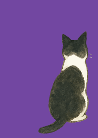 tuxedo cat02 on purple