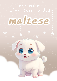 sky star3 maltese dog theme beige