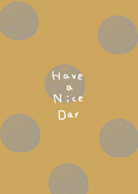 Muted yellow and gray polka dots.