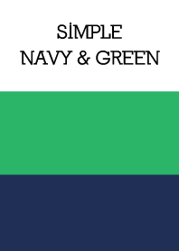 Simple navy & green.