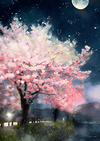 Beautiful night cherry blossoms#953