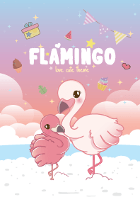 ฟลามิงโก้ ริมทะเล สีลาเวนเดอร์