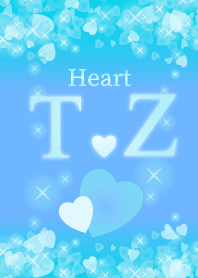 T&Zイニシャル運気UP!幸せのハート青ブルー