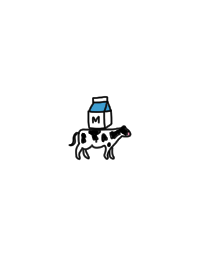 Cow and milk. White.