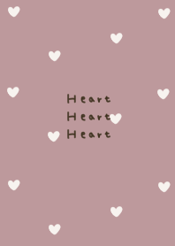かわいいくすみピンクとハート柄。