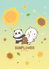 Three Bears Sunflower Kawaii