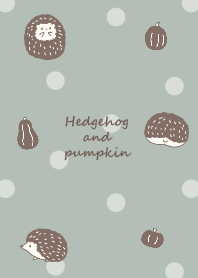 Hedgehog and pumpkin *smoky green* 2