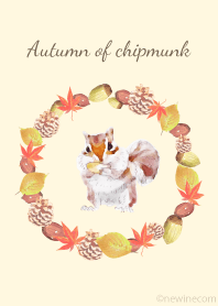Autumn of chipmunk