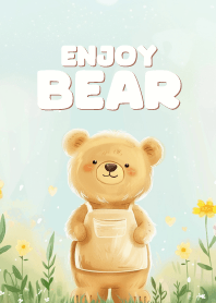 cute bear in mint theme