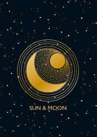 Sun and Moon magic symbol_Golden color