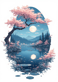 Misty tranquil lake - moon 2606142