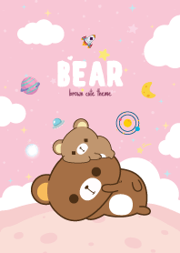 หมีน้ำตาล คาวาอิ สีชมพู