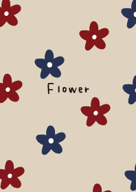 A floral pattern in navy and bordeaux.