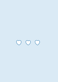 Yuru 3 hearts/ aqua blue,white fil,BW