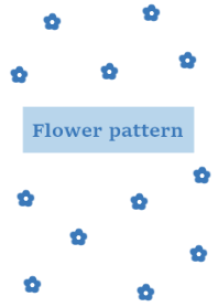flower pattern#white blue