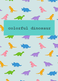 colorful dinosaur /ocean green