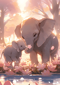 大象-溫馨的媽媽與小孩❤大象1
