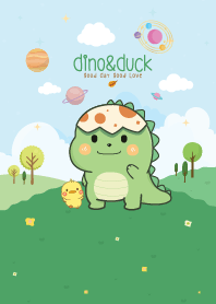 ไดโน&เป็ดน้อย วันชิวๆ สีเขียวอ่อน