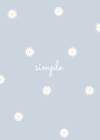 Simple Daisy - blue gray white.