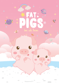 หมูอ้วน ริมทะเล สีชมพู