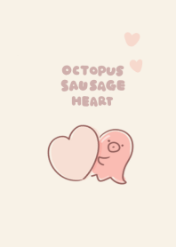 simple Octopus sausage heart beige