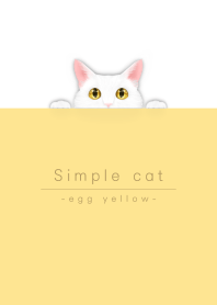 simple white cat/egg yellow.