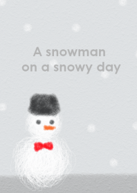 A snowman on a snowy day