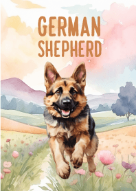 German Shepherd In Flower Theme