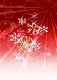 運気上昇❤︎黄金クローバー雪の結晶#2020赤