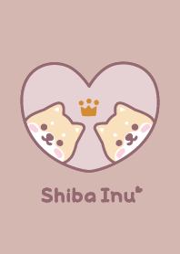 柴犬 王冠 [暗淡粉紅色]