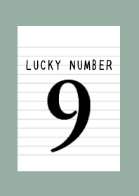 LUCKY NUMBER 9 NOTEBOOKj-DUSTY GREEN