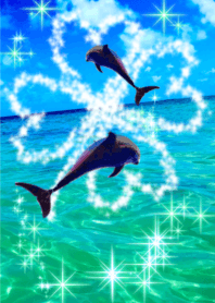 lucky Clover dolphin emerald Green