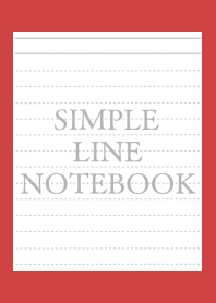 SIMPLE GRAY LINE NOTEBOOK/RED/BEIGE