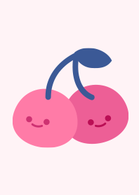ゆるかわサクランボ[シンプル][ピンク]